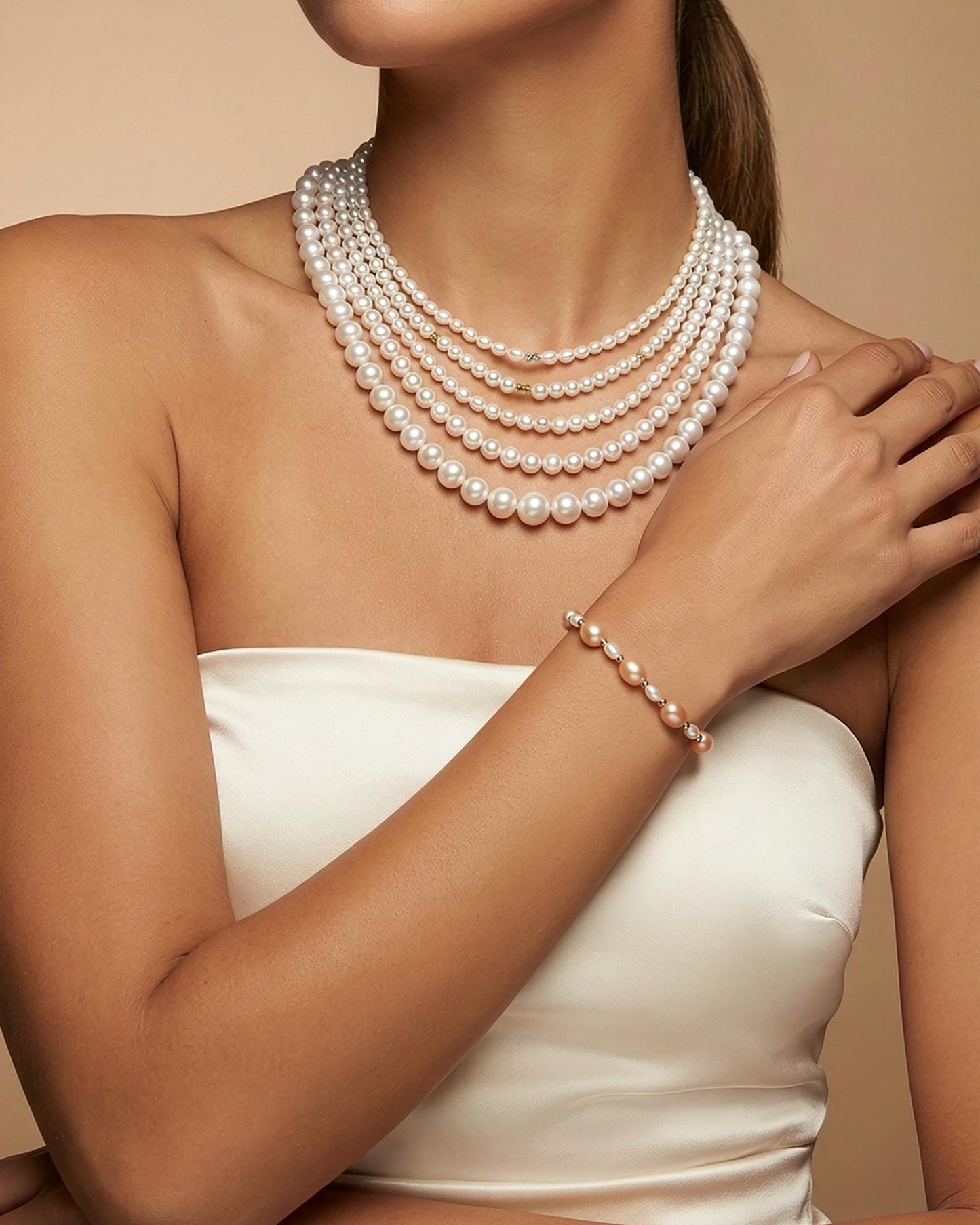 AAA+ Pearl Necklace, Real Freshwater White Choker Necklace, Handmade Pearl Jewelry, Elegant Bridesmaid Wedding Jewelry, Mother of Pearls