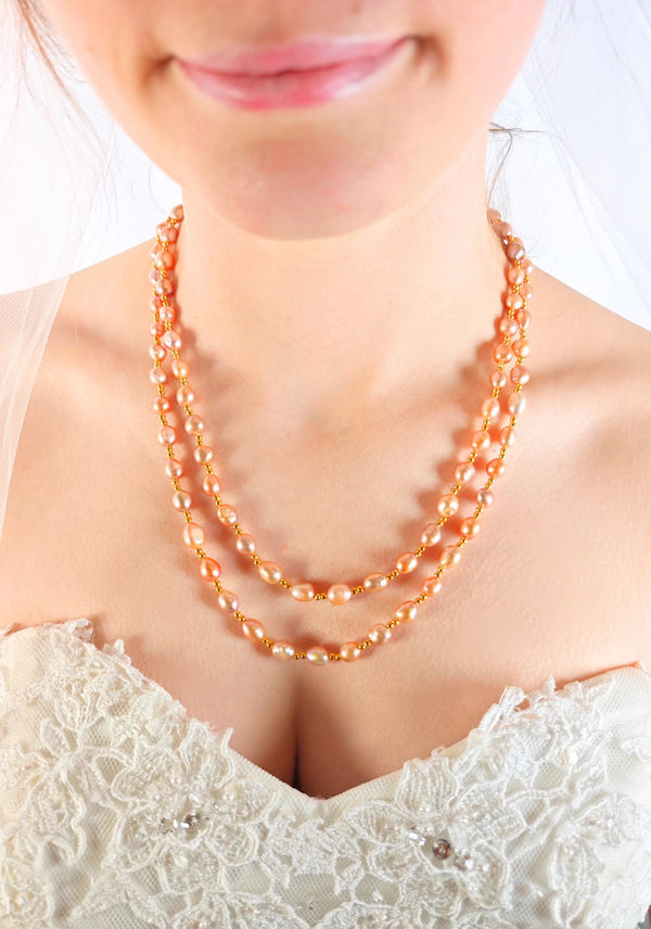 Real Freshwater Pearl Choker Necklace, Multi Strand Layered Keshi Pearl Necklace, Premium Beaded Cultured Pearls, Wedding Gift For Her