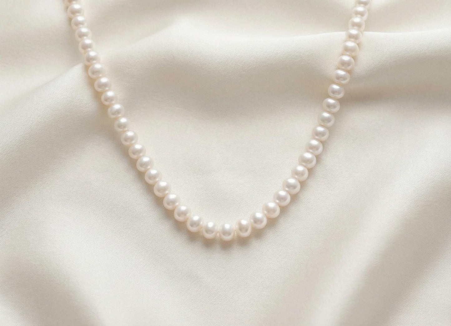 AAA+ Real 6-7 mm Pearl Necklace, Handmade Pearl Choker Necklace, Premium Quality, Hypoallergenic, Timeless Wedding Bridesmaid Jewelry Gift